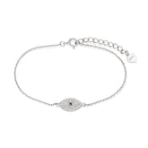 צמיד כסף עין זרקונים.